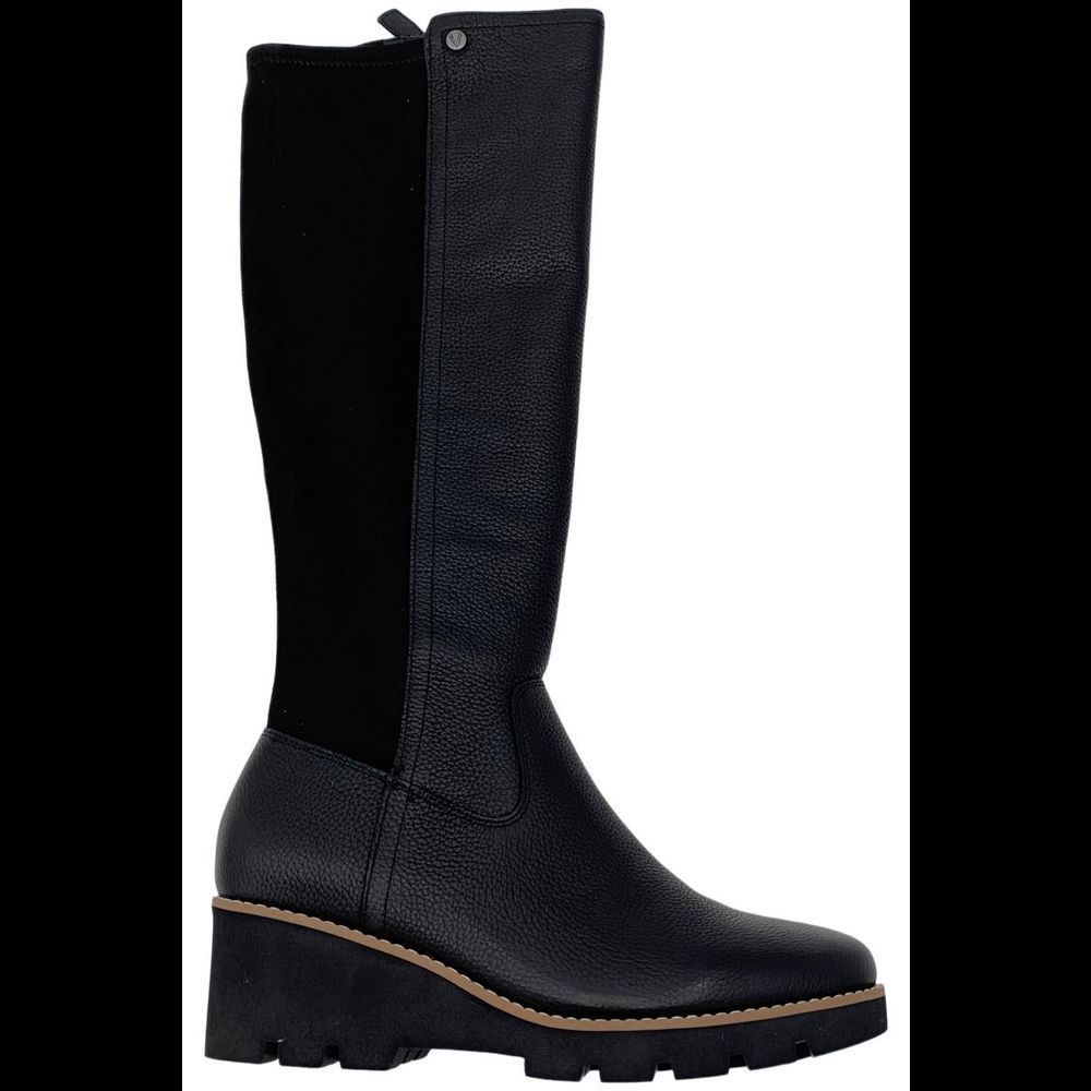 Vionic Ashland Black Tall Leather Ankle Boots